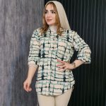 شومیز کریشه 3 دکمه طرحدار - مانتو پاتریس رشت