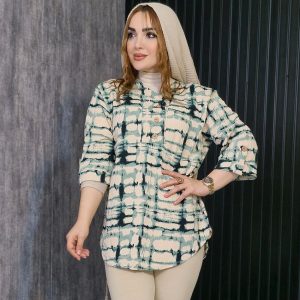 شومیز کریشه 3 دکمه طرحدار - مانتو پاتریس رشت