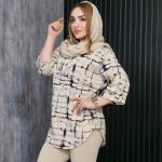 شومیز کریشه 3 دکمه طرحدار - مانتو پاتریس رشت