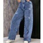 شلوار فول بگ آبی - مانتو پاتریس رشت