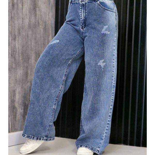 شلوار فول بگ آبی - مانتو پاتریس رشت