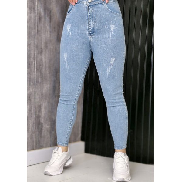 شلوار جذب جین آبی - مانتو پاتریس رشت