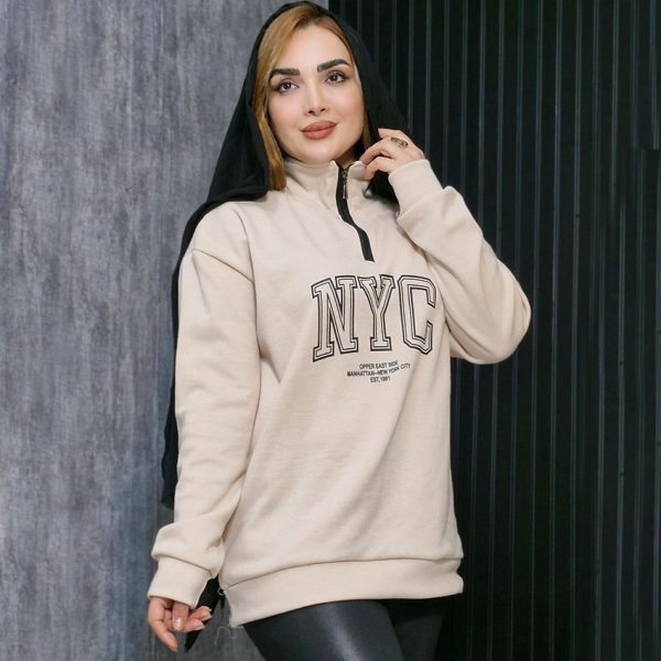 بلوز دورس نیم زیپ کرم نیویورک - مانتو پاتریس رشت