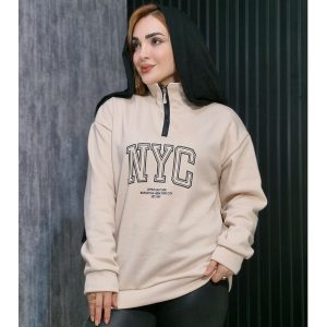 بلوز دورس نیم زیپ کرم نیویورک - مانتو پاتریس رشت
