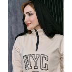 بلوز دورس نیم زیپ کرم نیویورک - مانتو پاتریس رشت