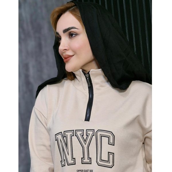 بلوز دورس نیم زیپ کرم نیویورک - مانتو پاتریس رشت