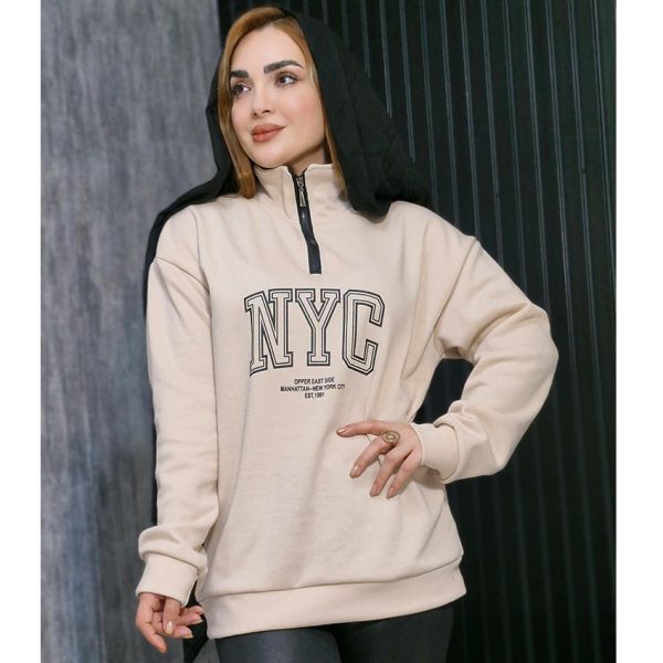 بلوز دورس نیم زیپ کرم نیویورک - مانتو پاتریس رشت