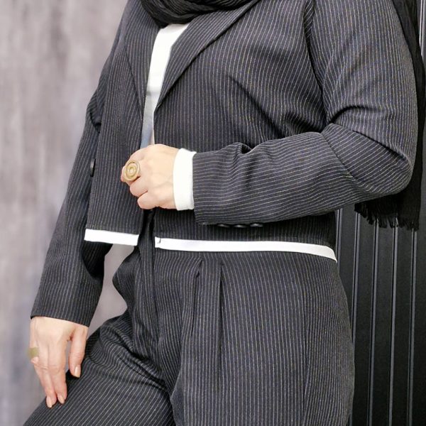 کت کراپ و شلوار دیپلمات 4510019 - Image 9