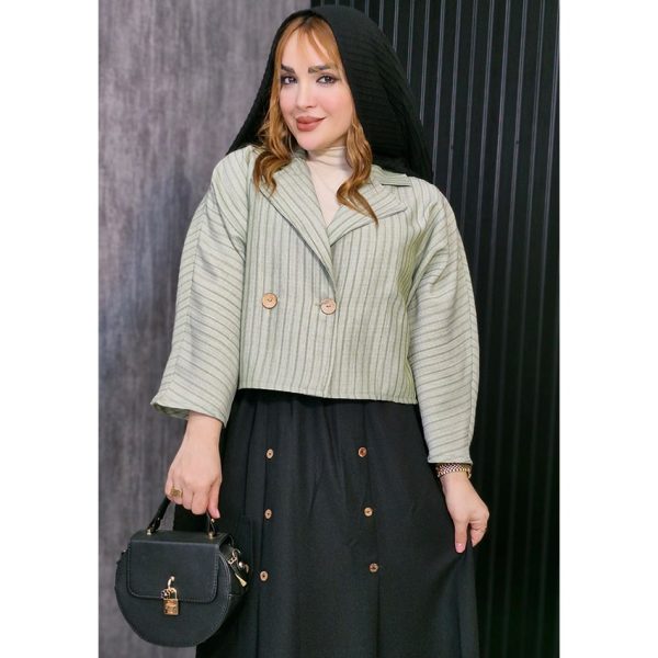 ست کت دامن لینن راه راه - مانتو پاتریس رشت