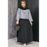 ست کت دامن لینن راه راه - مانتو پاتریس رشت