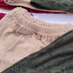 ست تیشرت شورتک مخمل حوله ای طرحدار