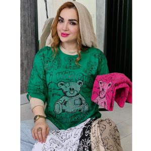 تیشرت لانگ خرس نگینی