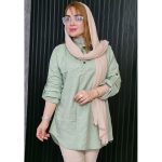 مانتو جلوبسته دو دکمه