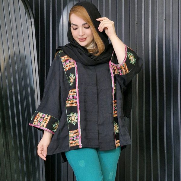 مانتو کتی لینن گلدوزی