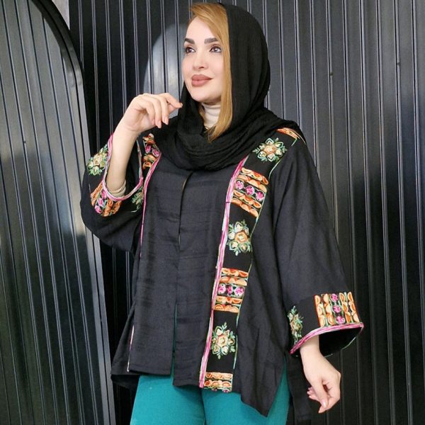 مانتو کتی لینن گلدوزی