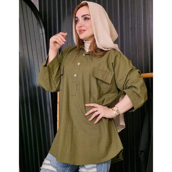 مانتو جیب پاکتی لینن