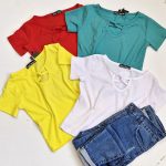 تیشرت کراپ یقه گره