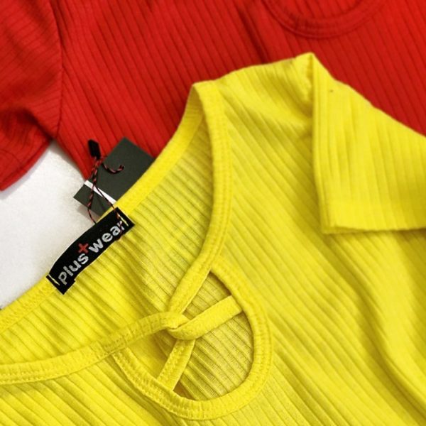 تیشرت کراپ یقه گره