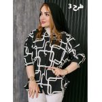 شومیز کراش سفید مشکی 289002175 - Image 4