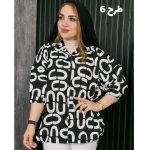 شومیز کراش طرحدار سفید مشکی - مانتو پاتریس رشت