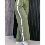 شلوار دورس بغل دکمه نوار سفید