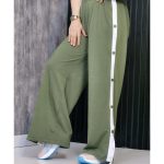 شلوار دورس بغل دکمه نوار سفید