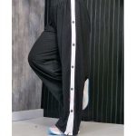 شلوار دورس بغل دکمه نوار سفید - مانتو پاتریس رشت