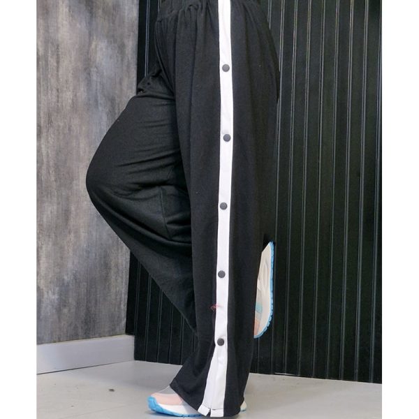 شلوار دورس بغل دکمه نوار سفید - مانتو پاتریس رشت