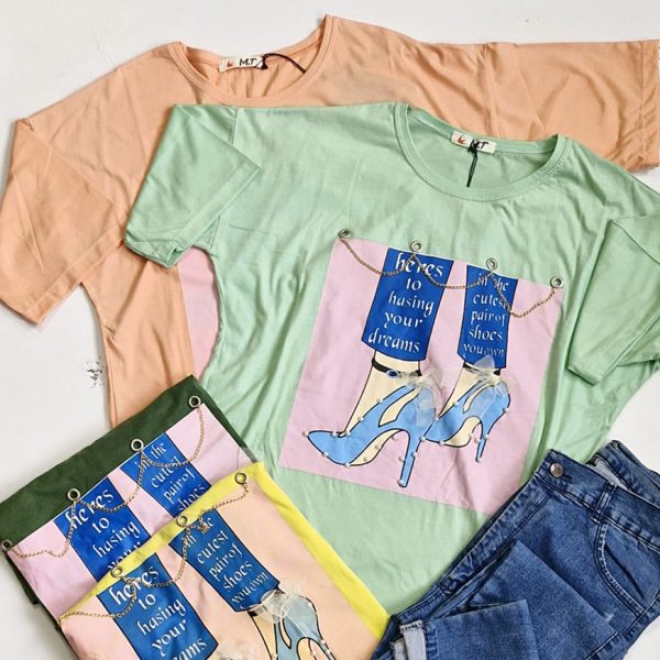 تیشرت لانگ کفش پاپیونی