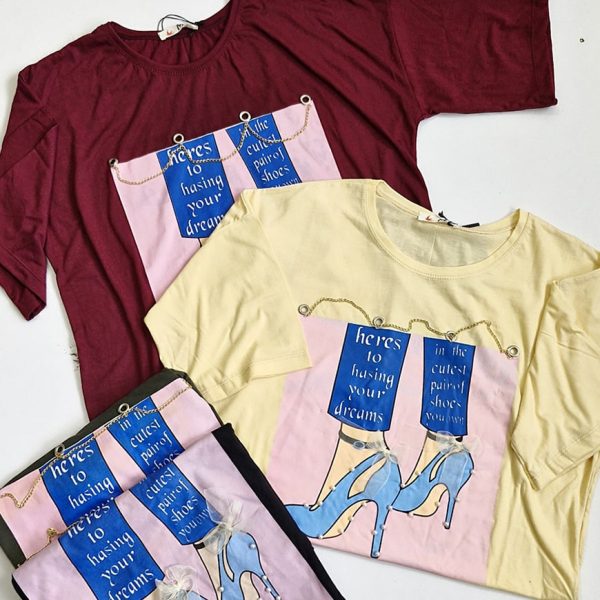 تیشرت لانگ کفش پاپیونی