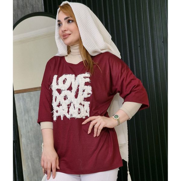 تیشرت لانگ طرح برجسته