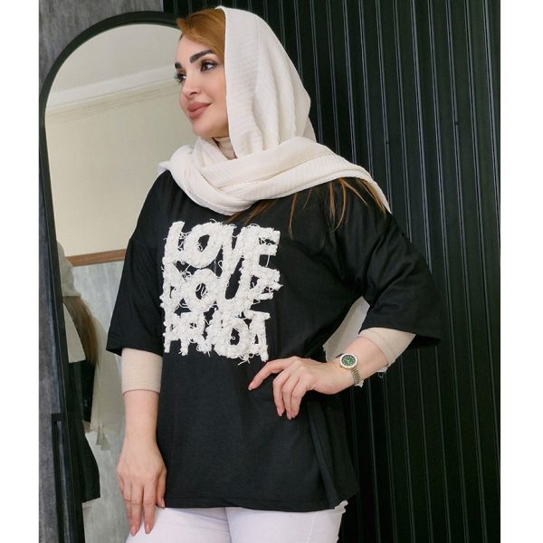 تیشرت لانگ طرح برجسته