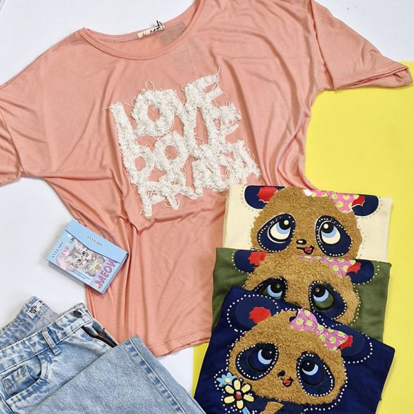 تیشرت لانگ طرح برجسته