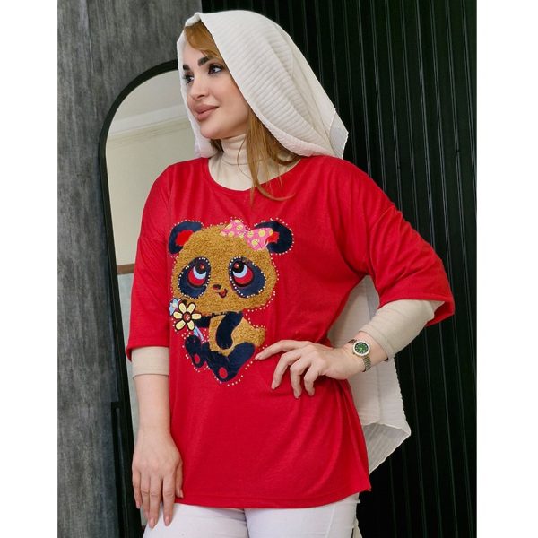 تیشرت لانگ طرح برجسته