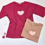 تیشرت قلب مرواریدی