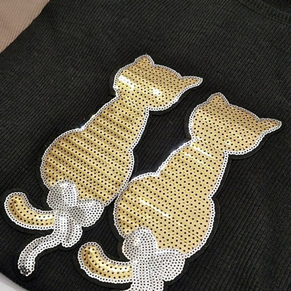 تیشرت لانگ دو گربه پولکی- مانتو پاتریس رشت