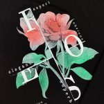 تاپ حلقه ای مشکی چاپ گل