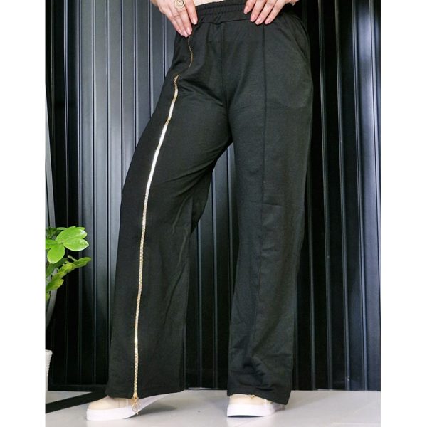 شلوار بگ گلکسی زیپی مشکی - مانتو پاتریس رشت