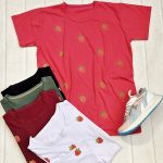 تیشرت نخ پنبه چاپ توت فرنگی