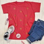 تیشرت نخ پنبه چاپ توت فرنگی