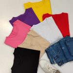 تیشرت کراپ بیسیک رنگی نخ پنبه
