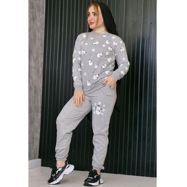 ست بلوز شلوار ملانژ آدم برفی