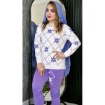 ست بلوز شلوار ضربدری گل