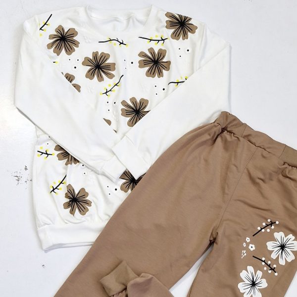 ست بلوز شلوار گلدار رنگی