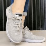 کتونی اسکیچرز بغل بافت طوسی