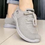 کتونی اسکیچرز بغل بافت طوسی