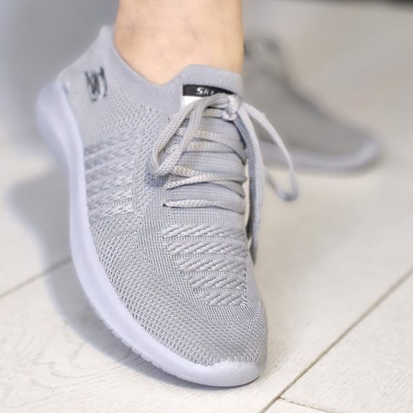 کتونی بغل بافت طوسی اسکیچرز