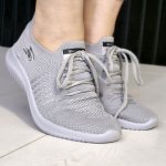 کتونی بغل بافت طوسی اسکیچرز