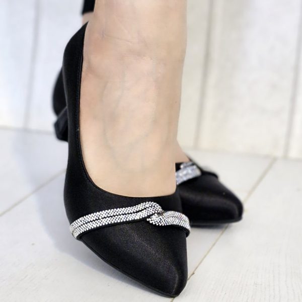 کفش پاشنه دار وسط گره مشکی - مانتو پاتریس رشت