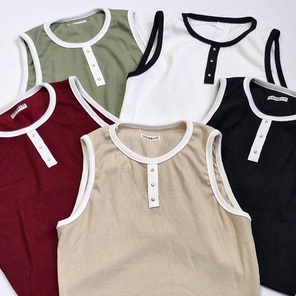 تاپ حلقه ای کراپ 3 دکمه فانریپ - مانتو پاتریس رشت